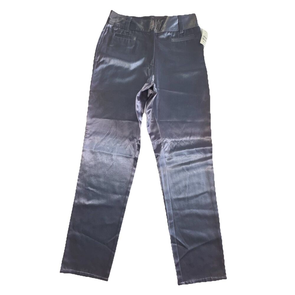 Vintage Express Bleus Women's Blue Gray Satin Pants Trousers Size 9/10 New